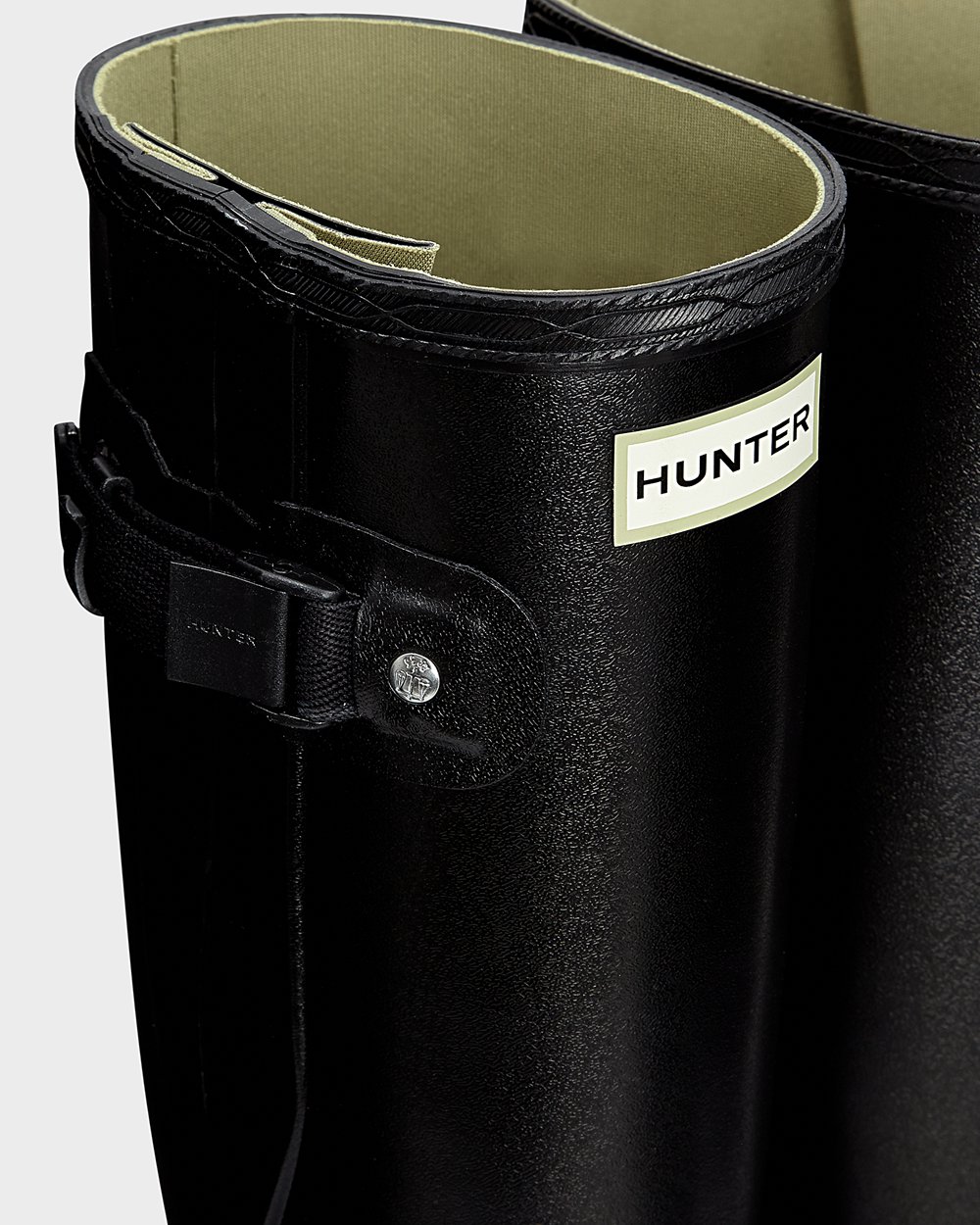 Galochas Altas Hunter Feminina Pretas - Norris Field Side Adjustable - 10JCLDAEI